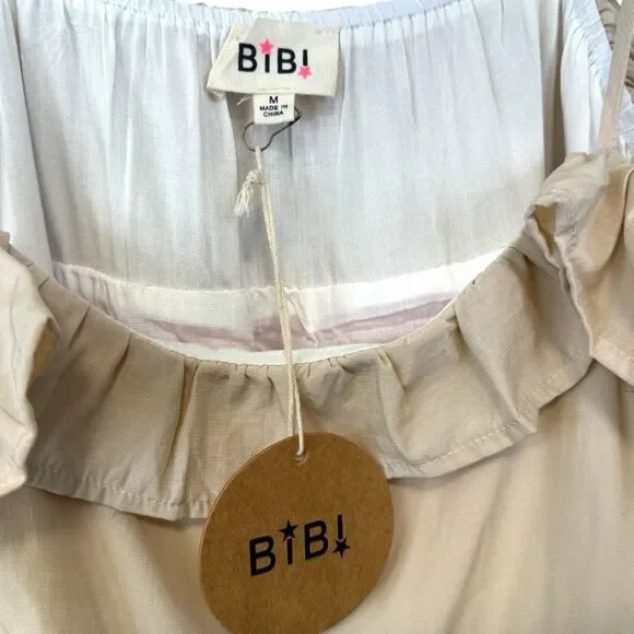 BiBi Color Blocked Ruffled Tiered Dress Medium NWT | - Picture 9 of 14